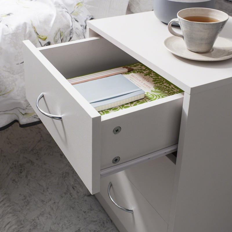 Table de Chevet Essie - Blanche - 3 Tiroirs