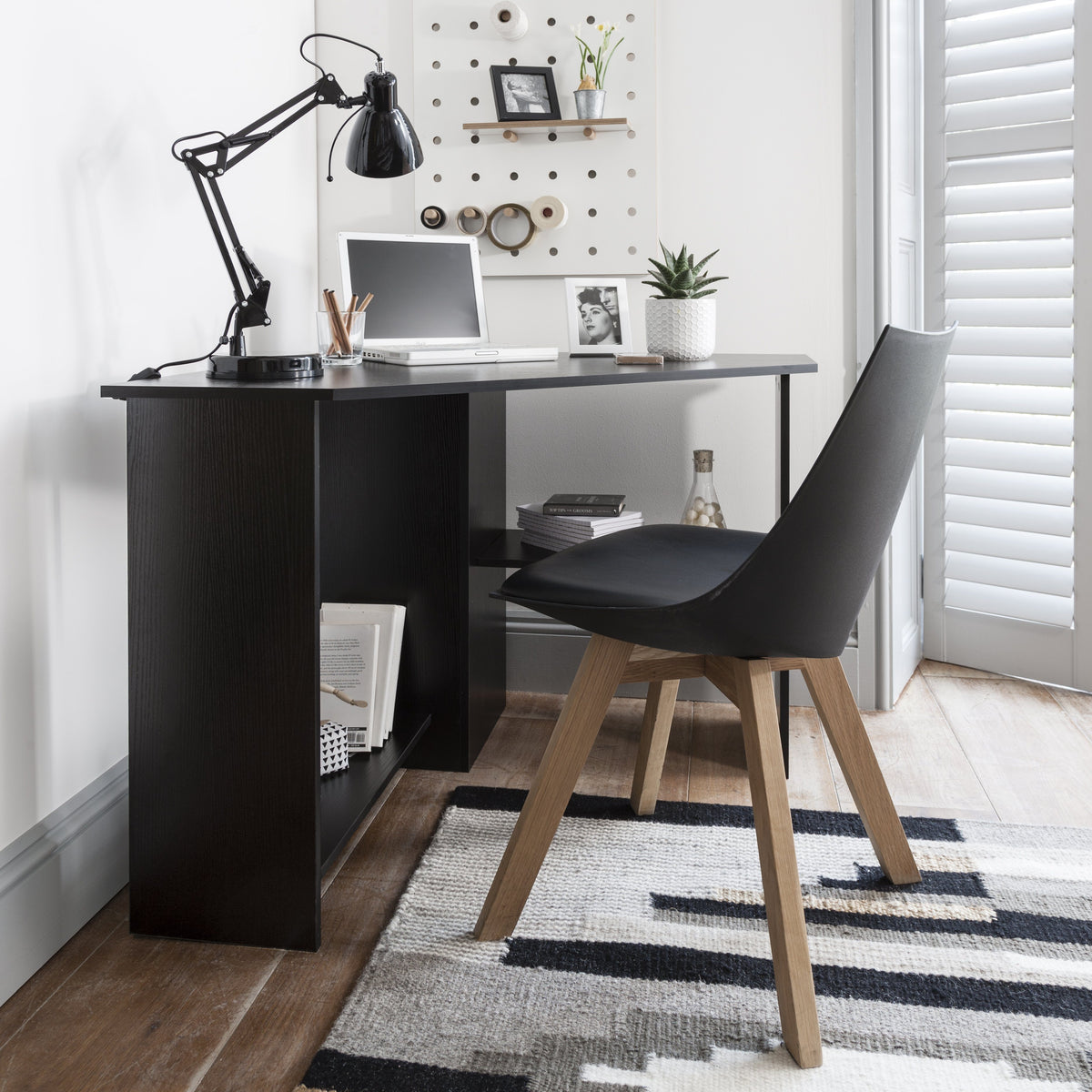 Bureau d&#39;angle noir