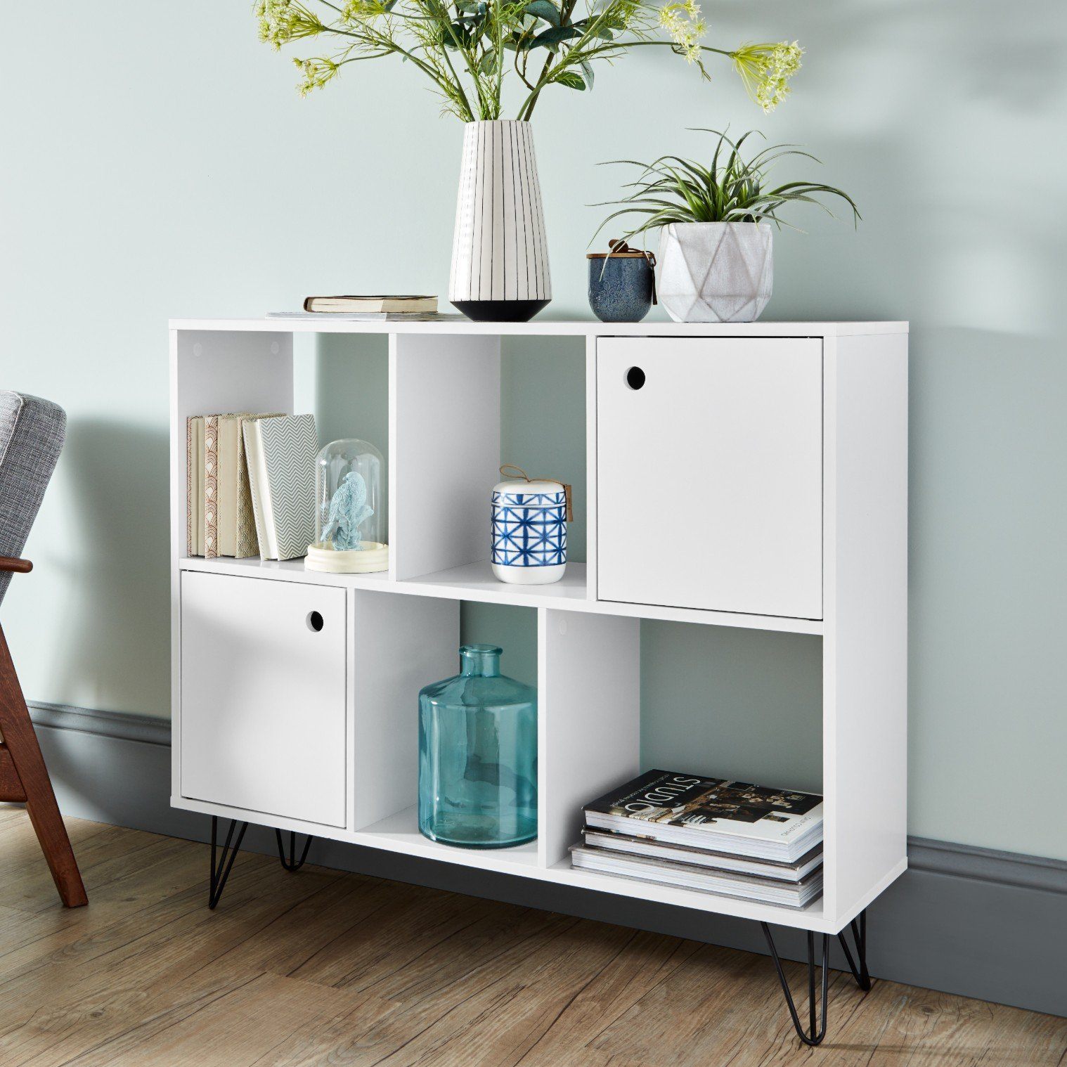 Étagère de rangement Blanche Anderson - Avec Rangements
