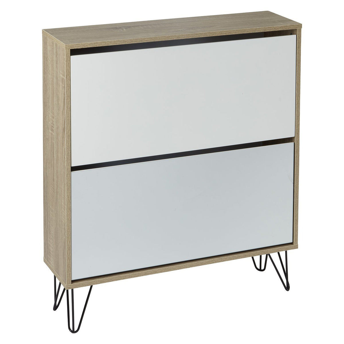 Anderson - Meuble à Chaussures - 2 Portes - Effet Chêne et Blanc - laura james