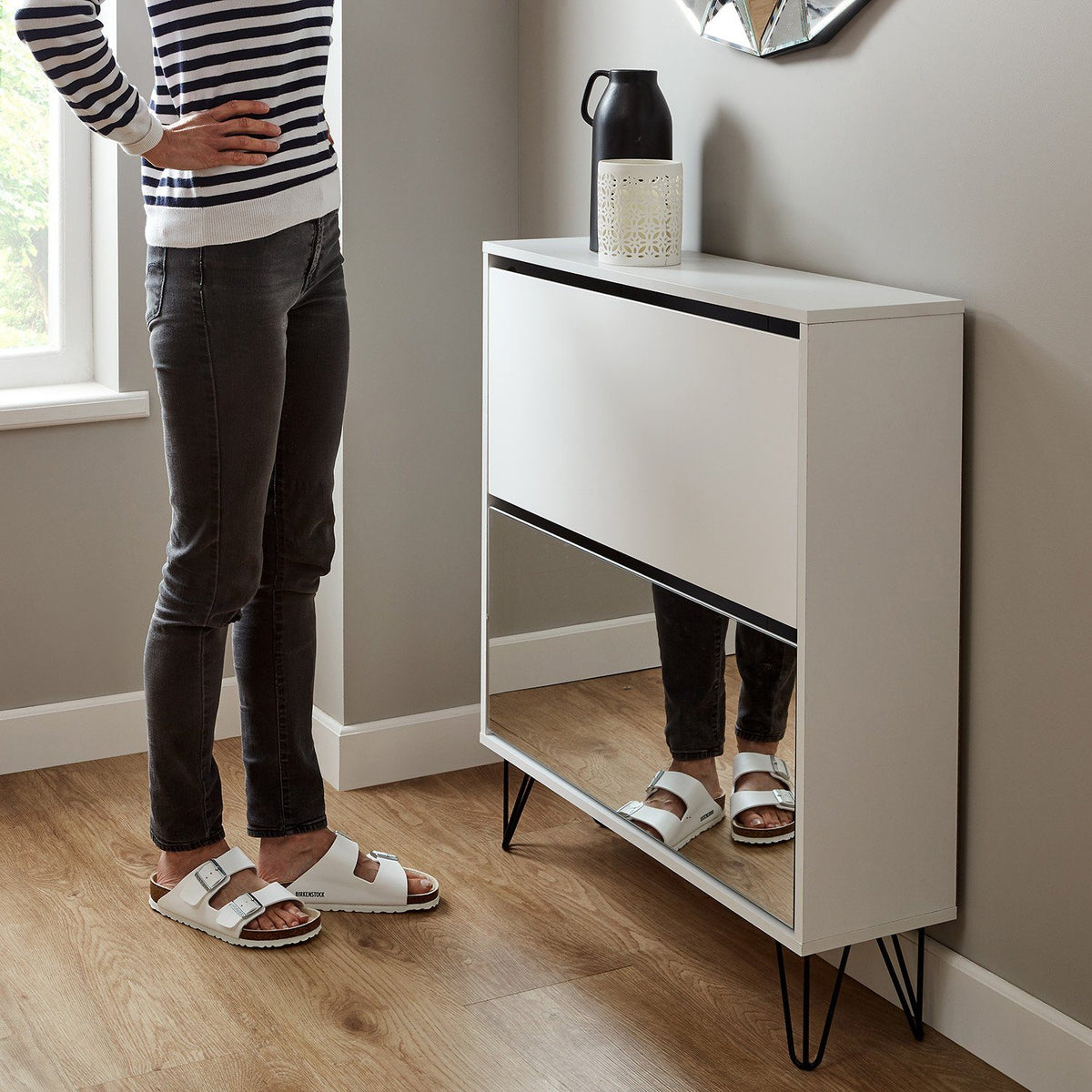 Anderson - Meuble à Chaussures - 2 Portes - Blanc - Laura James