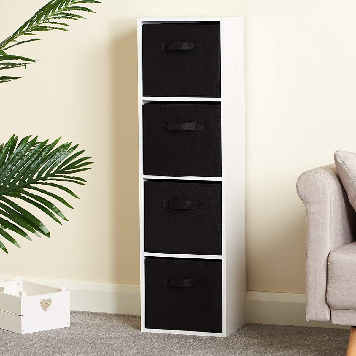 Cube de Rangement Blanc à 4 Niveaux 