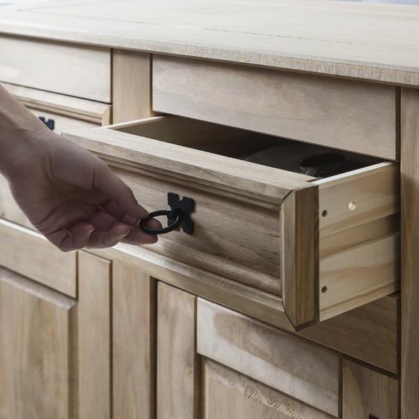 BUFFET BOIS MASSIF 2 TIROIRS