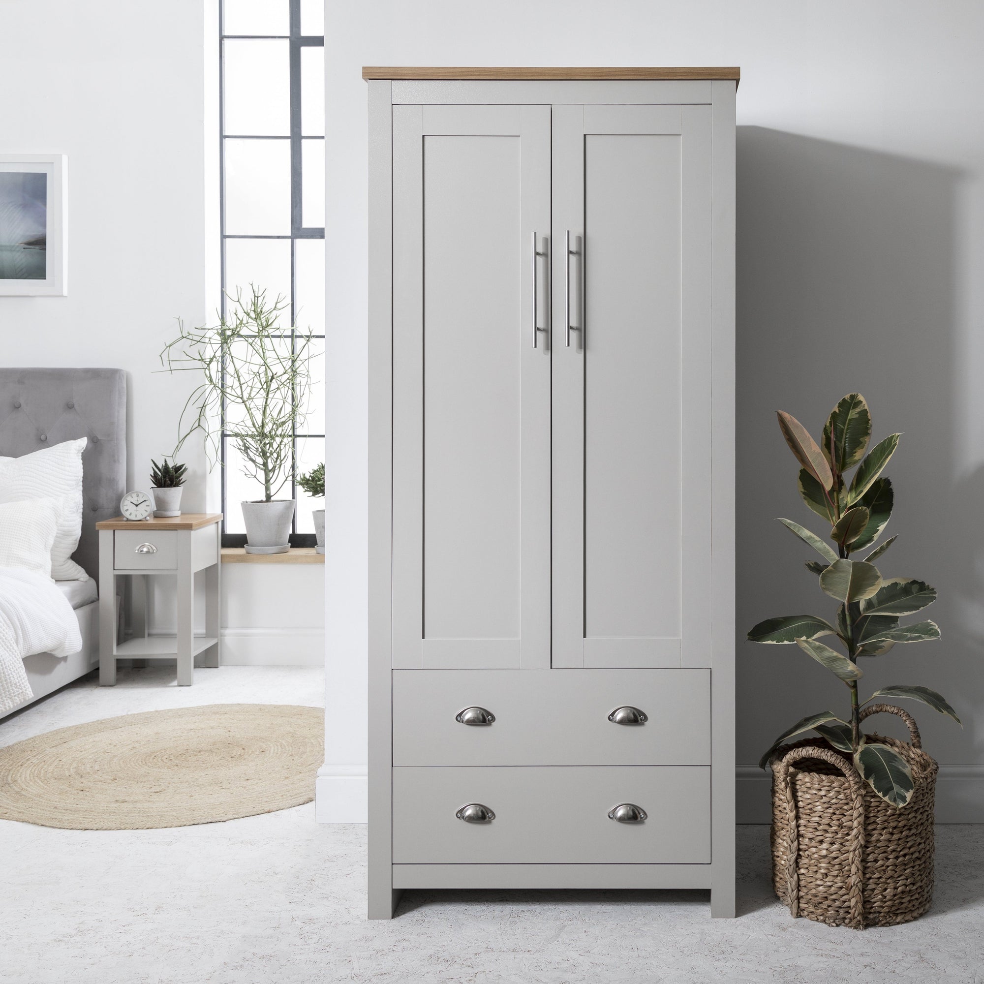 Armoire Double Grise – Collection Bampton