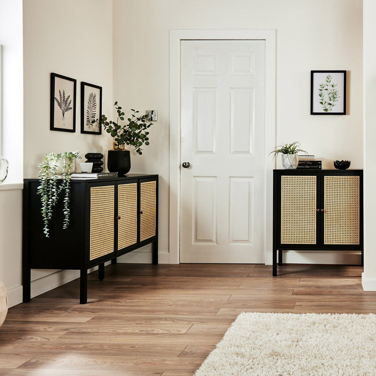 Charlie - Petit Buffet en Cannage - Noir