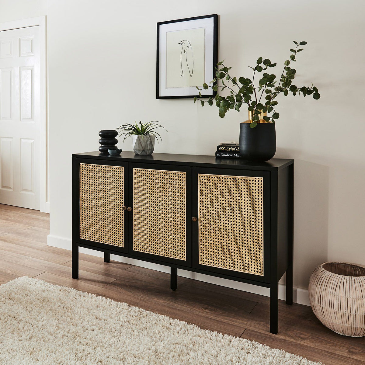 Charlie - Buffet en Cannage - Noir - laura james