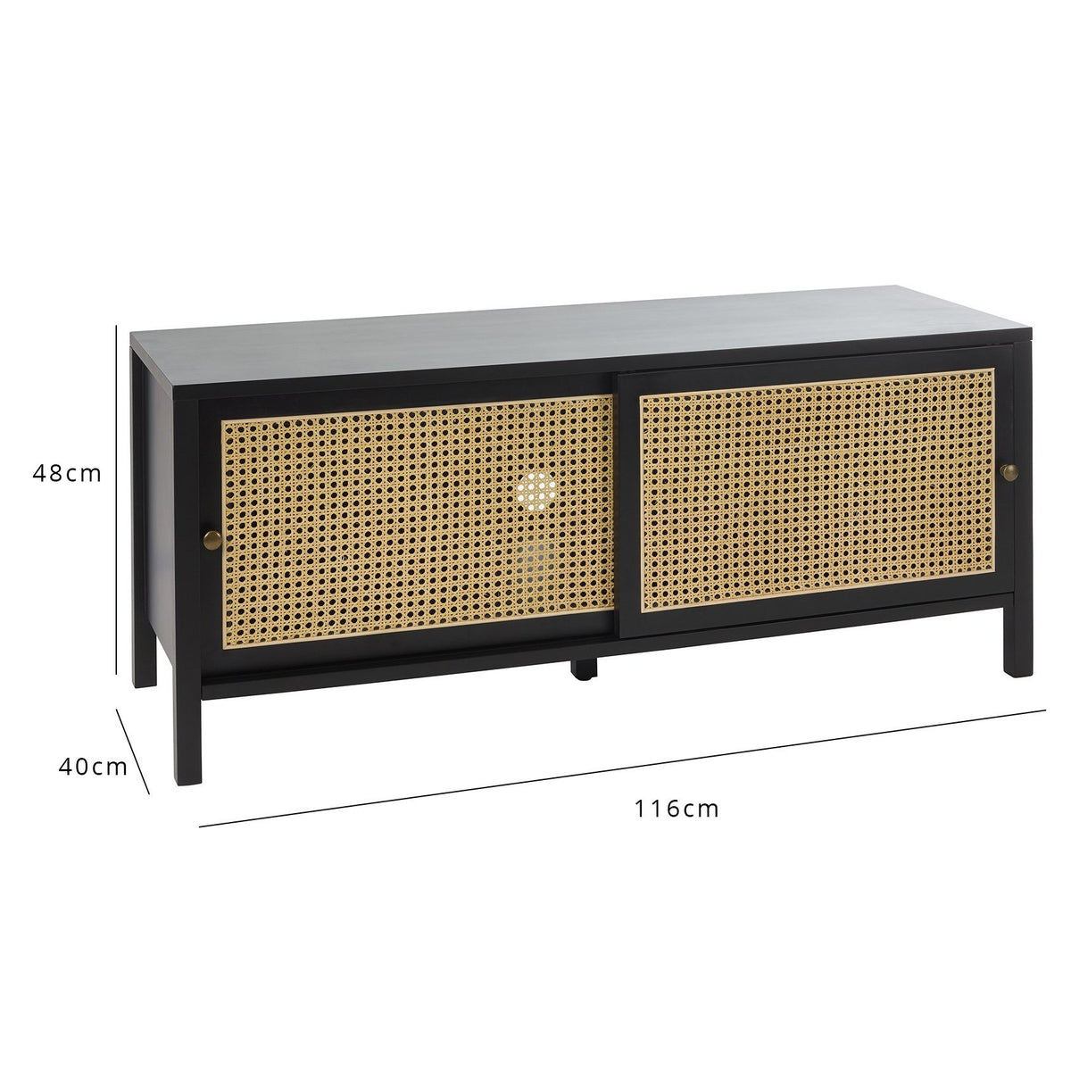 Charlie - Meuble TV en Cannage - Noir - laura james