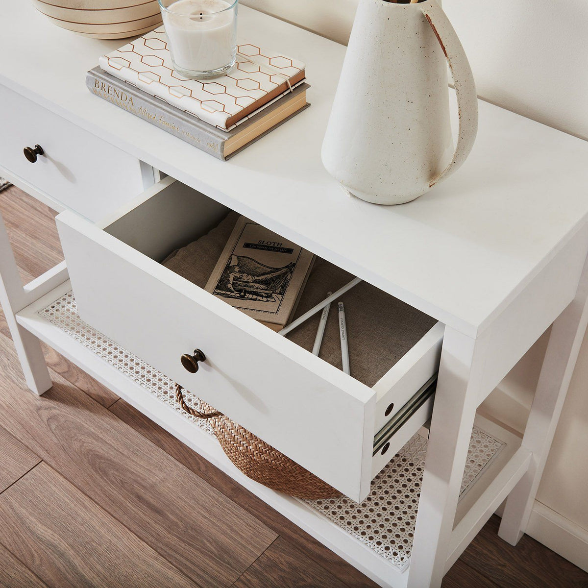 Charlie Table de Console - Blanche - laura james