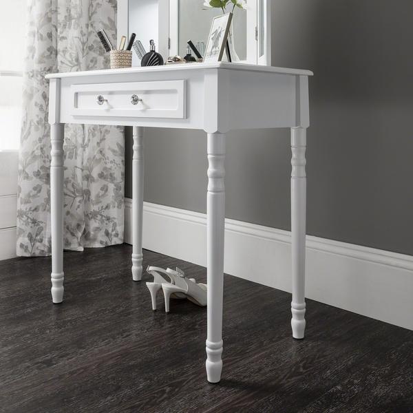 Coiffeuse Sienna Blanche avec Tabouret et Miroir