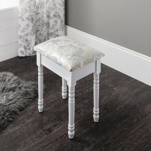 Coiffeuse Sienna Blanche avec Tabouret et Miroir