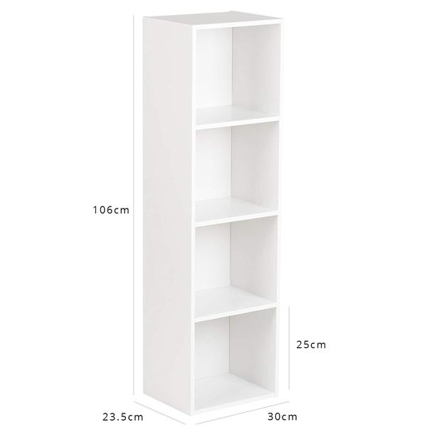 Cube de Rangement Blanc à 4 Niveaux 