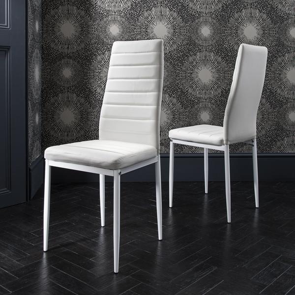 Table de salle a manger et chaises blanches - ensemble 4 places - Laura James