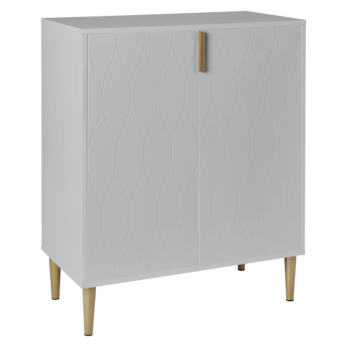 Petit buffet Gloria - 2 portes - Gris et Laiton | Laura James