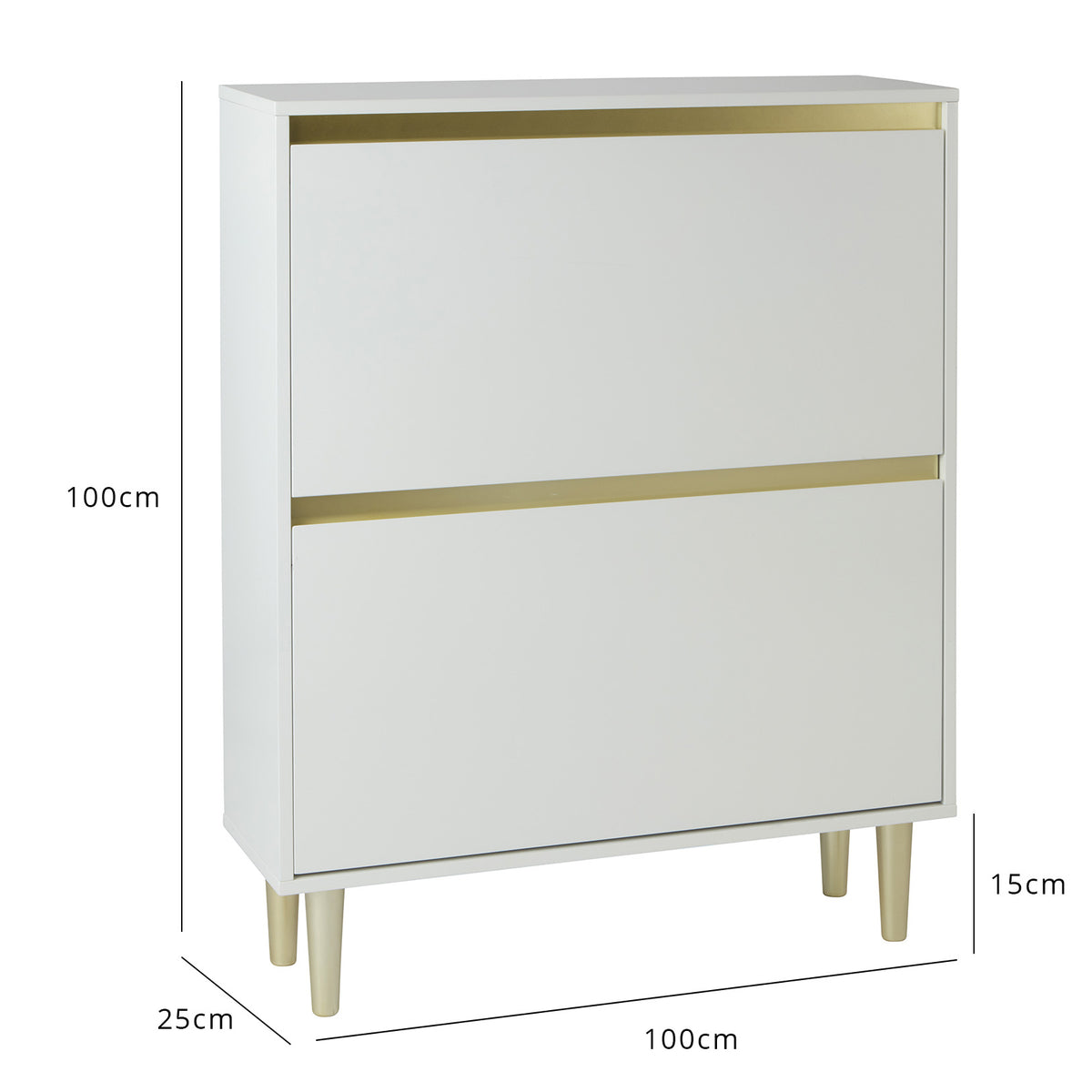 Iliana - Meuble à Chaussures - 2 Portes - Blanc - laura james