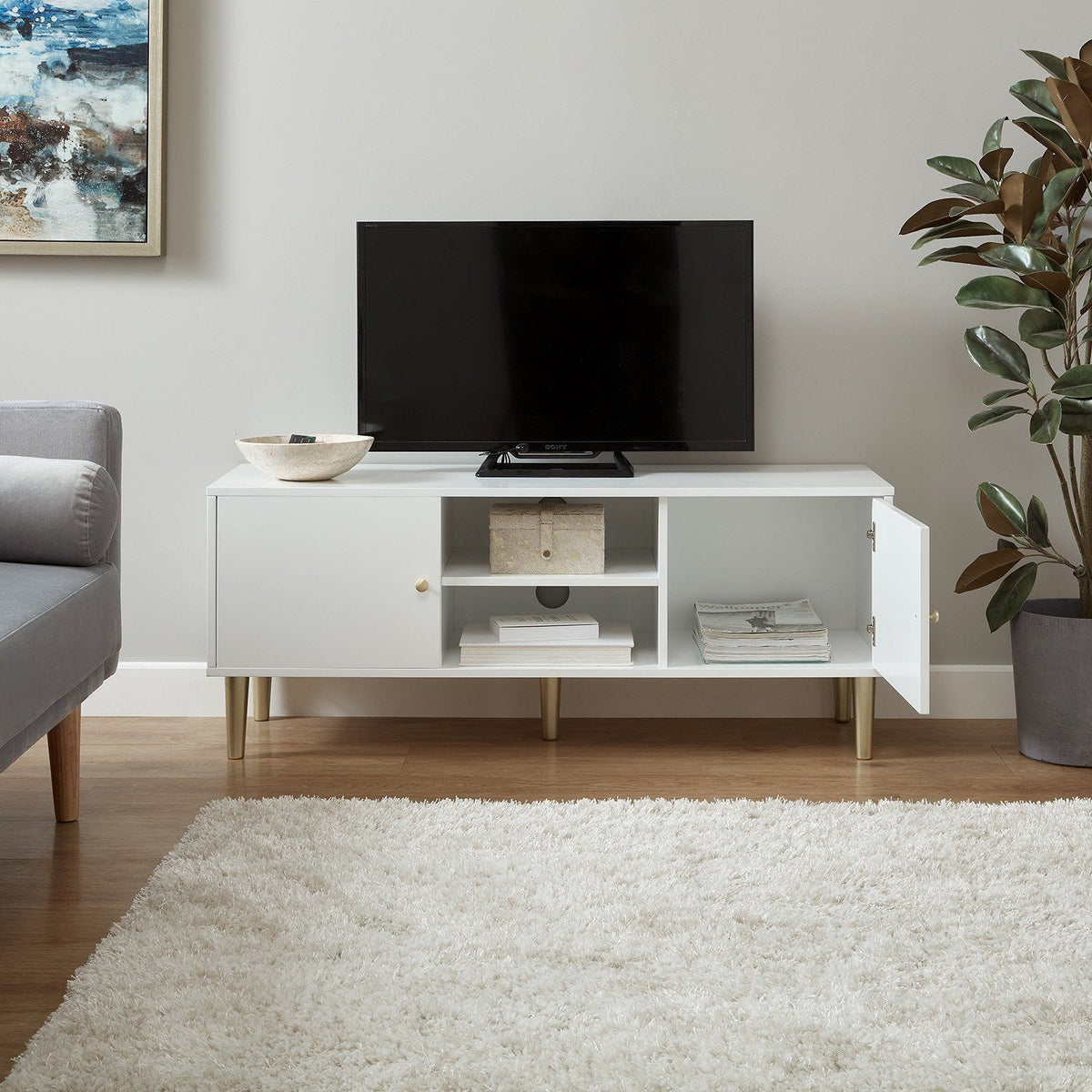 Iliana - Meuble TV - Blanc - laura james