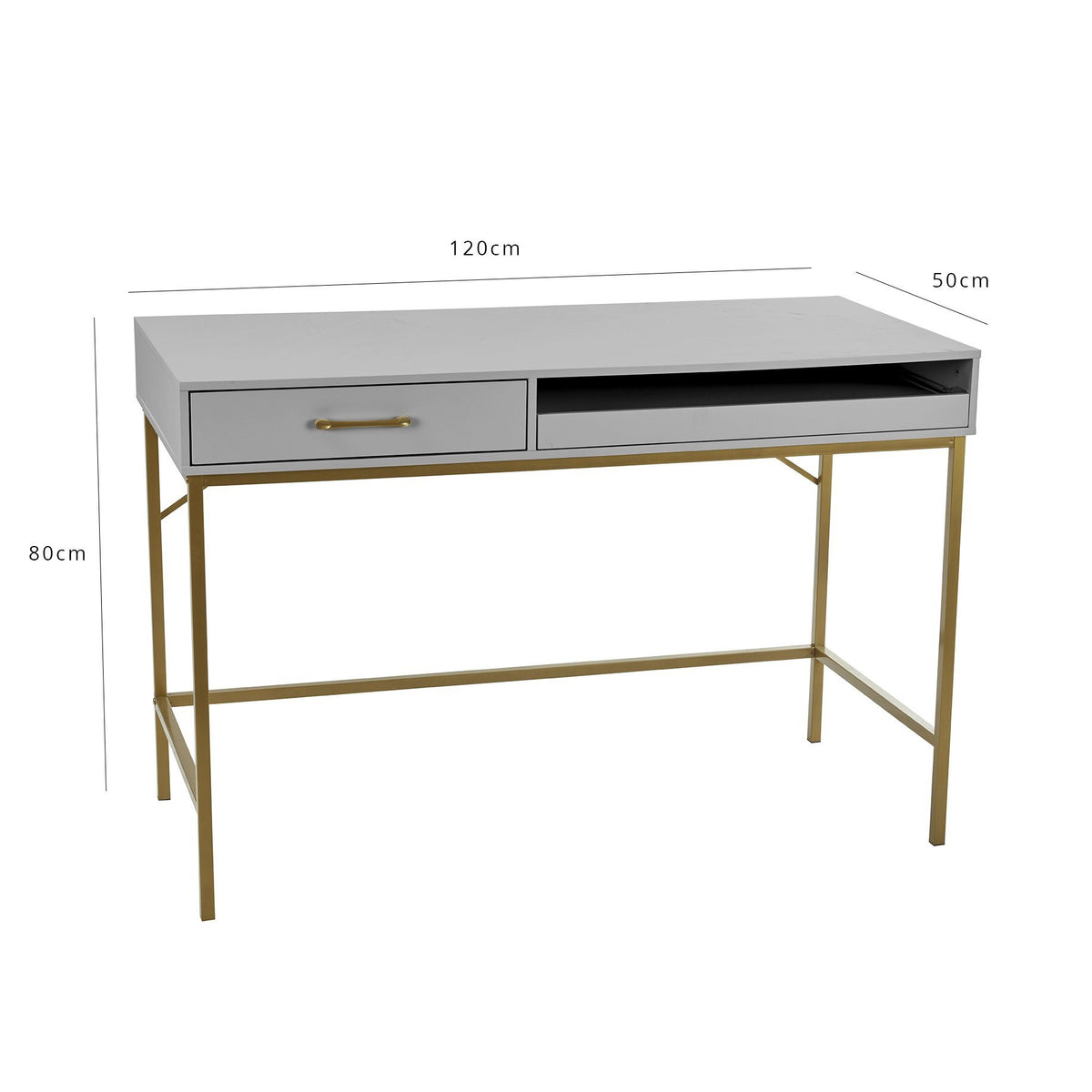 Bureau en Bois et Métal- Marie - Gris - laura james