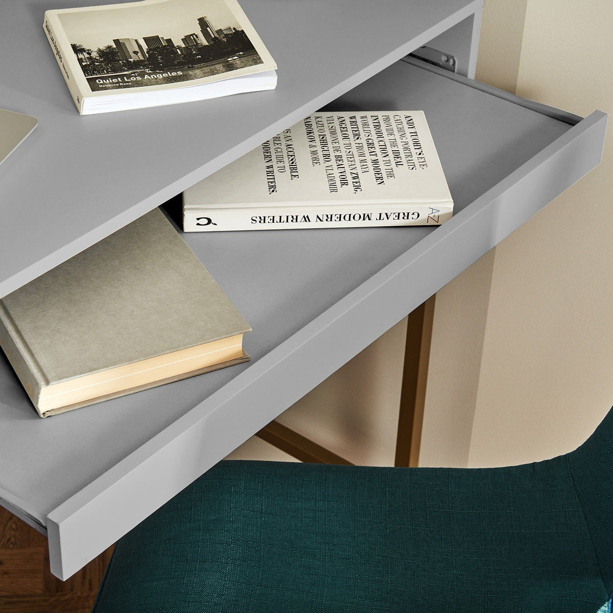 Bureau en Bois et Métal- Marie - Gris - laura james