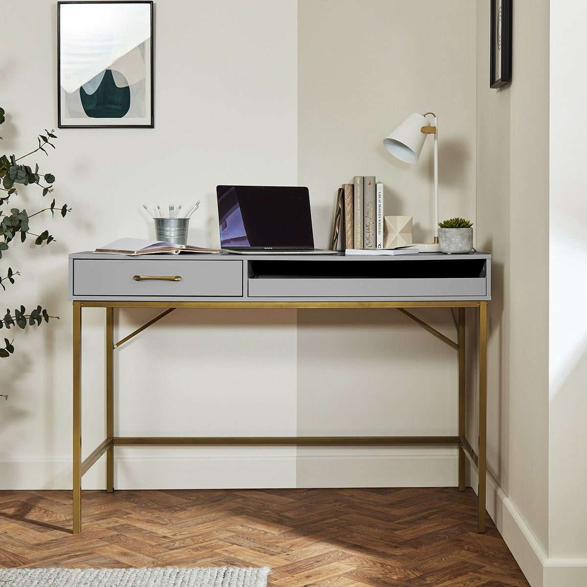 Bureau en Bois et Métal- Marie - Gris - laura james