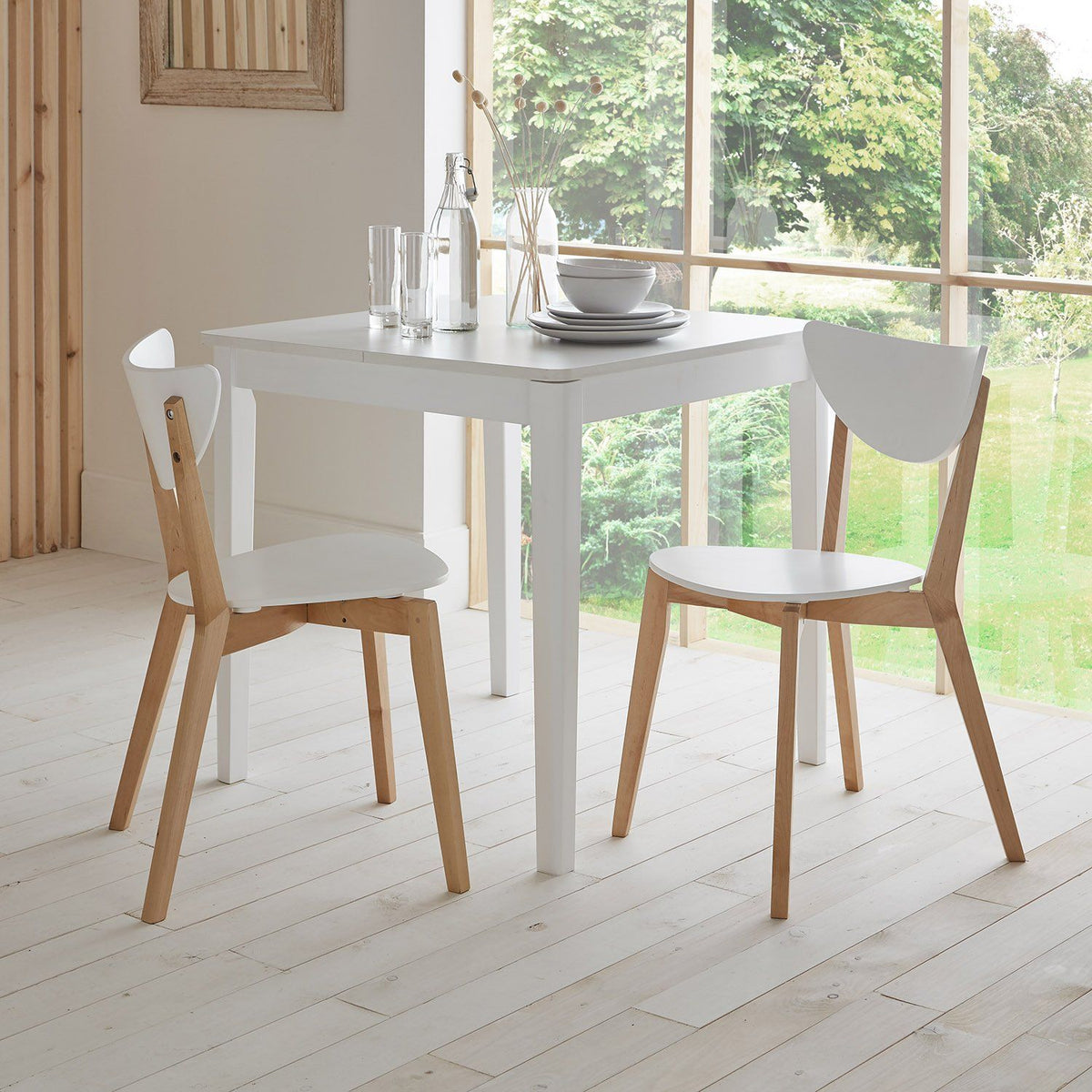 Paul - Ensemble Table Extensible + 2 Chaises empilables
