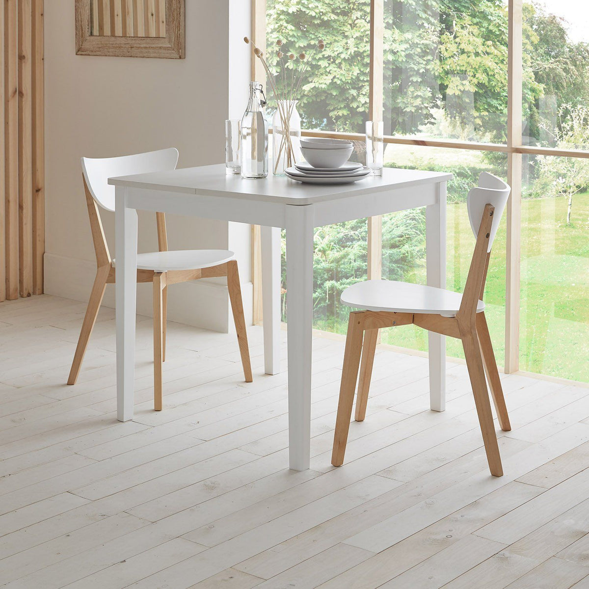 Paul - Ensemble Table Extensible + 2 Chaises empilables