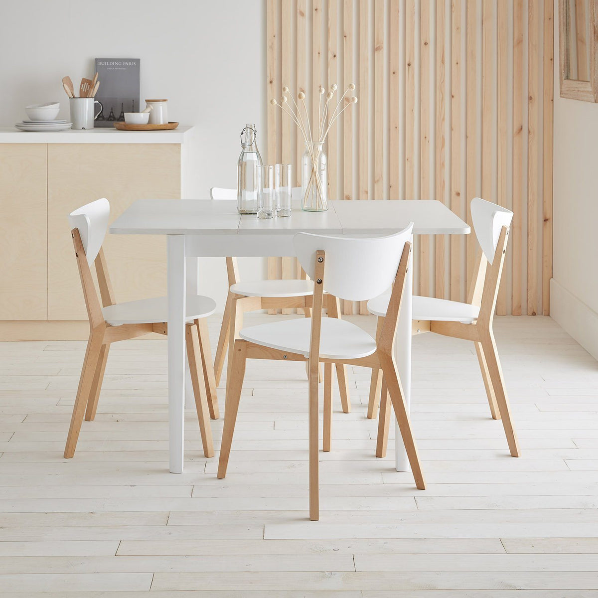 Paul - Ensemble Table Extensible + 4 Chaises Scandinaves - laura james