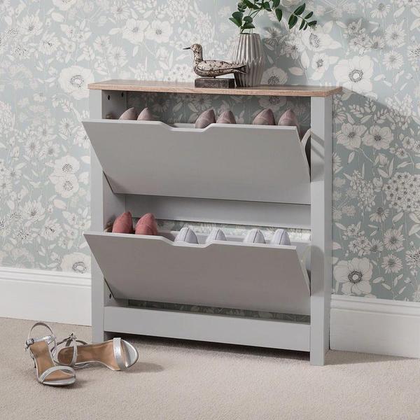 Meuble Rangement de Chaussures en Bois - Blanc