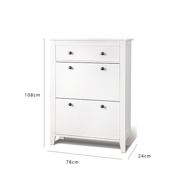 Placard à Chaussures Blanc en Bois