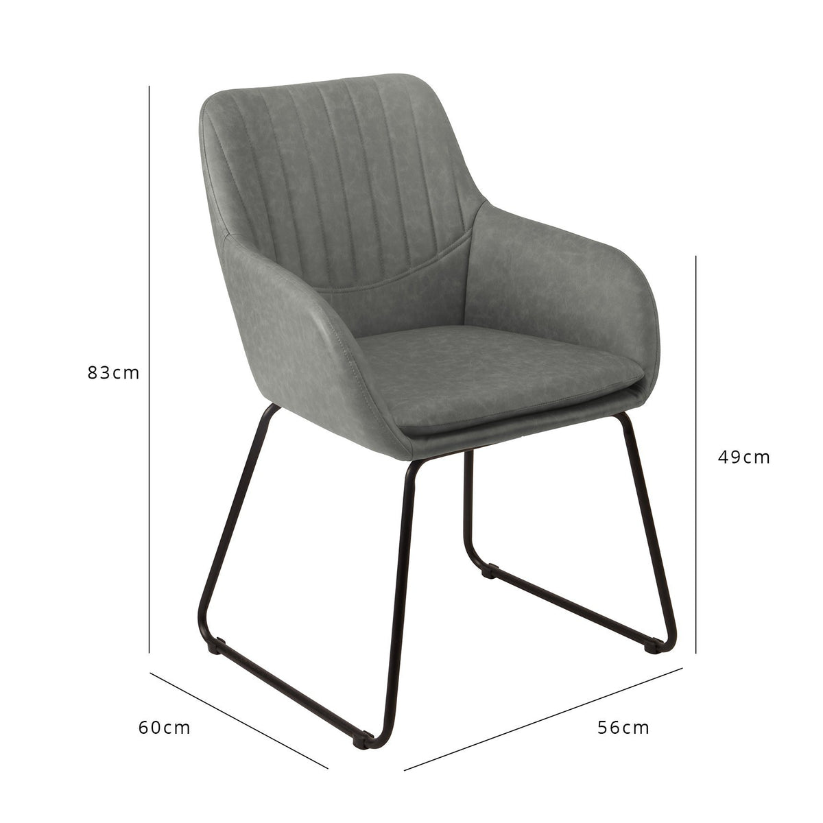 Fauteuil de Bureau en Simili Cuir - Sheffield - Gris- laura james