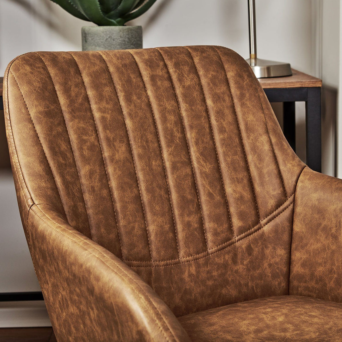 Fauteuil de Bureau en Simili Cuir marron | Laura James