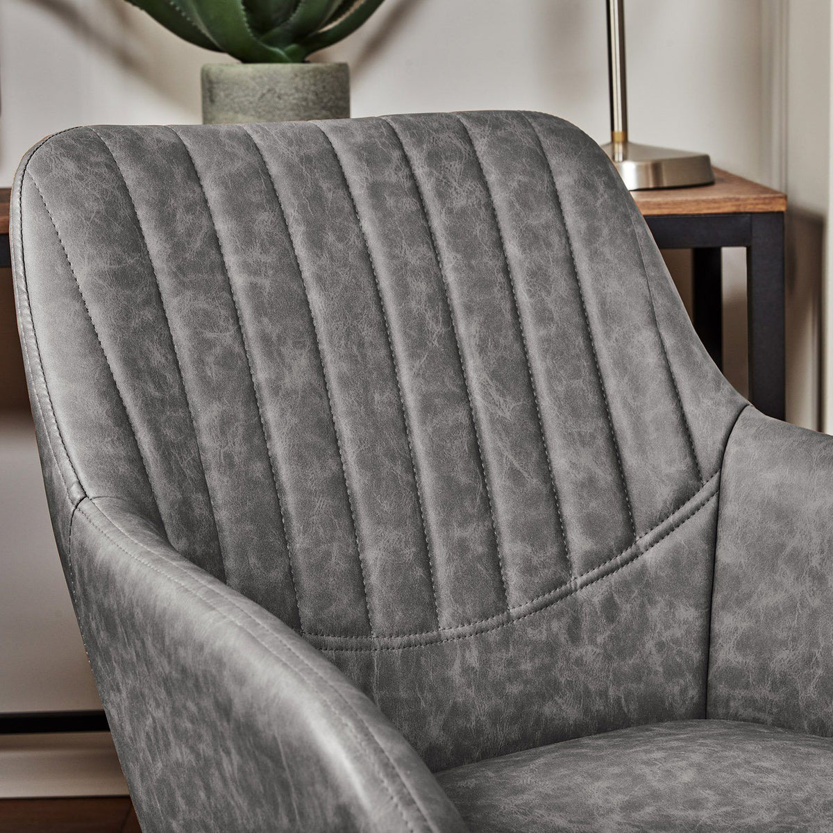 Fauteuil de Bureau en Simili Cuir - Sheffield - Gris- laura james
