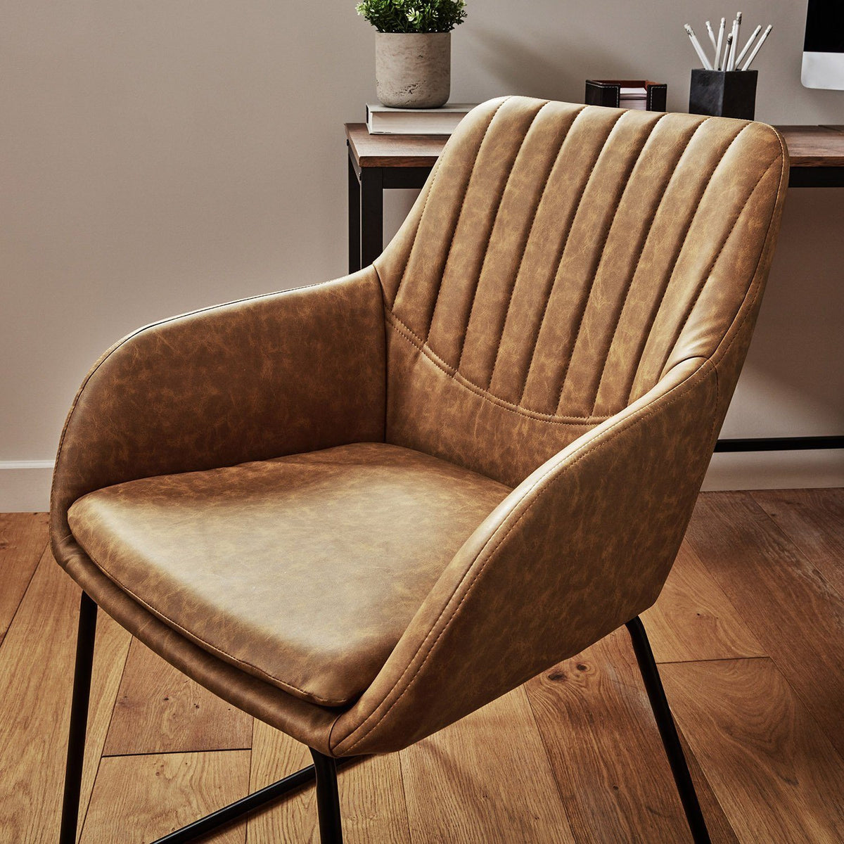 Fauteuil de Bureau en Simili Cuir marron | Laura James