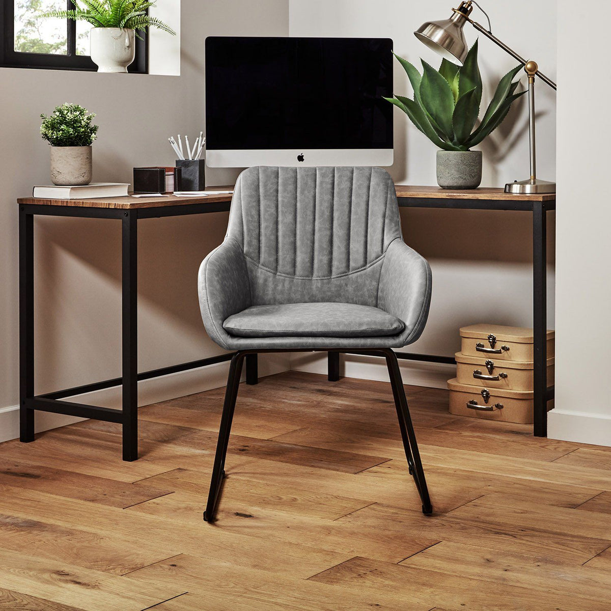 Fauteuil de Bureau en Simili Cuir - Sheffield - Gris- laura james