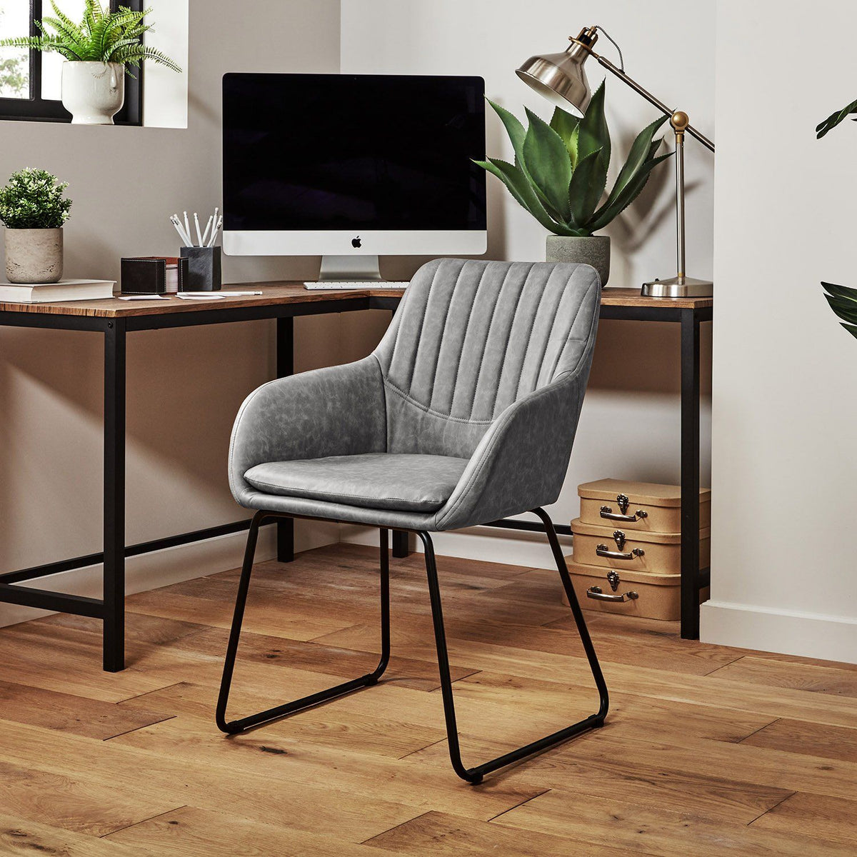 Fauteuil de Bureau en Simili Cuir - Sheffield - Gris- laura james