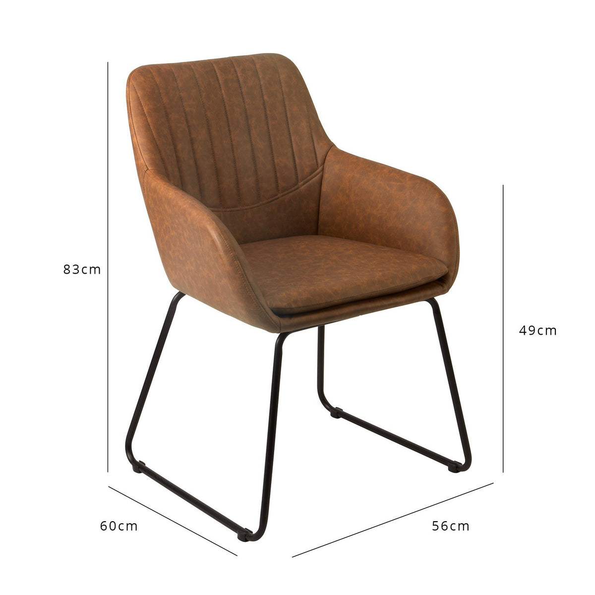 Fauteuil de Bureau en Simili Cuir marron | Laura James