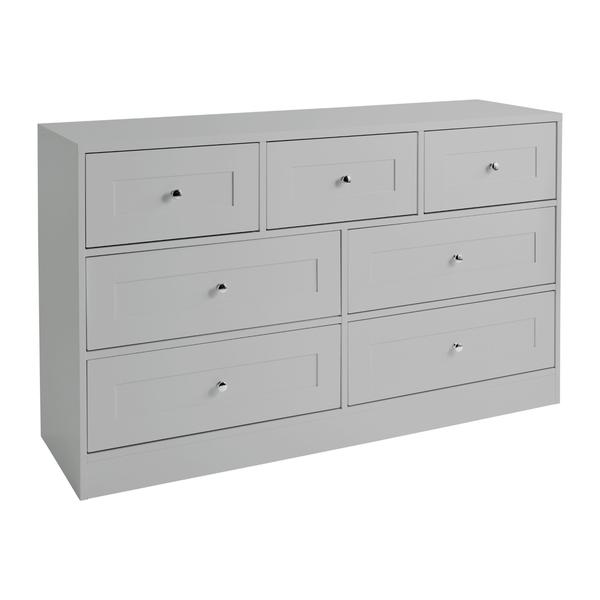 Commode Stevie - 7 Tiroirs - Gris