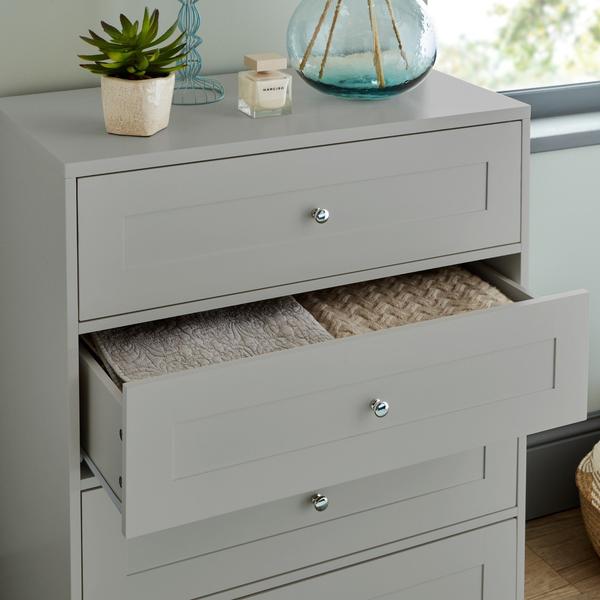 Commode Stevie - 4 Tiroirs - Gris