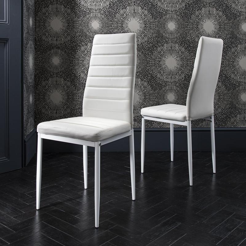 Table a manger et chaises blanches - Ensemble 6 places - Laura James