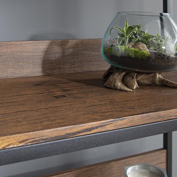 Étagère Industrielle Sheffield - Effet Bois et Structure en Métal