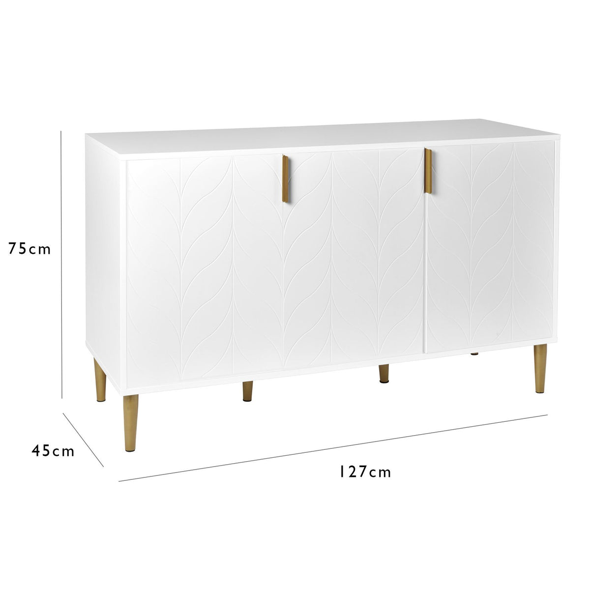 Buffet Gloria - 3 portes -Blanc |Laura James