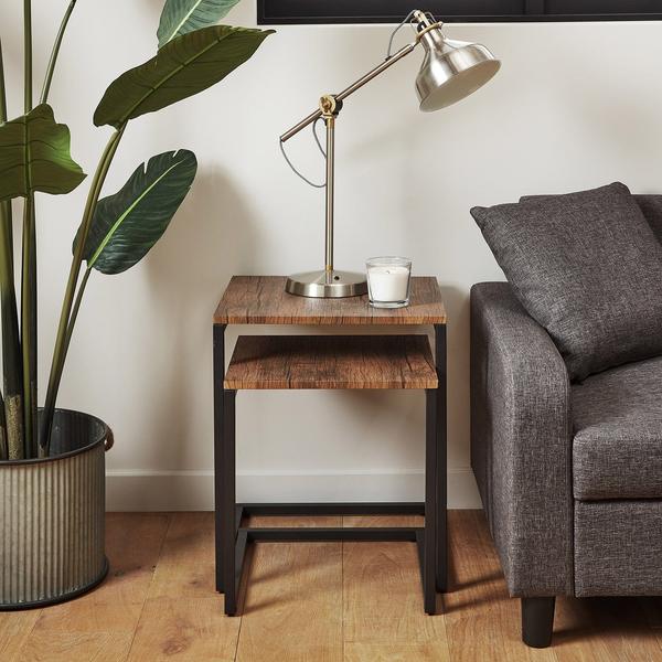 Tables Gigognes Industrielles - Sheffield - Effet Bois et Métal