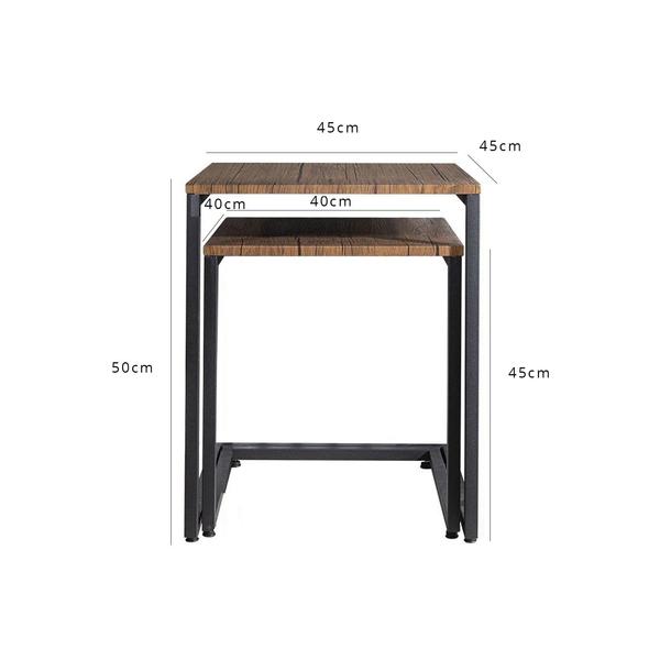 Tables Gigognes Industrielles - Sheffield - Effet Bois et Métal